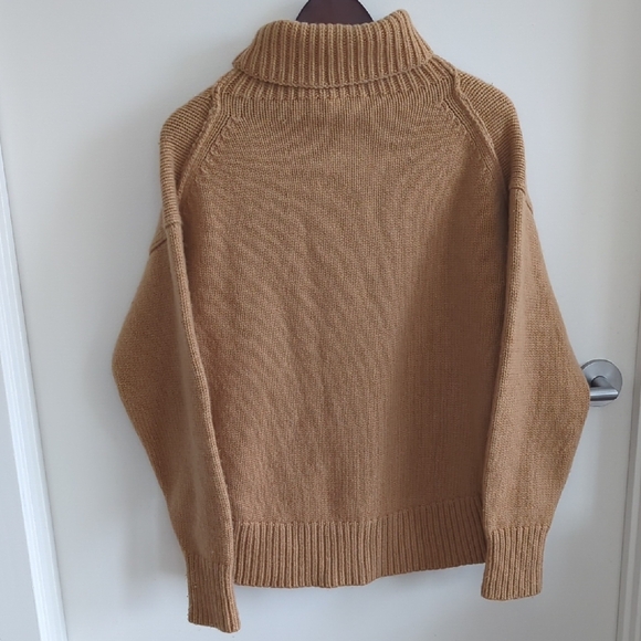 Rag & Bone Chunky Knit Tan Turtleneck Sweater 100% Cashmere - Picture 3 of 7